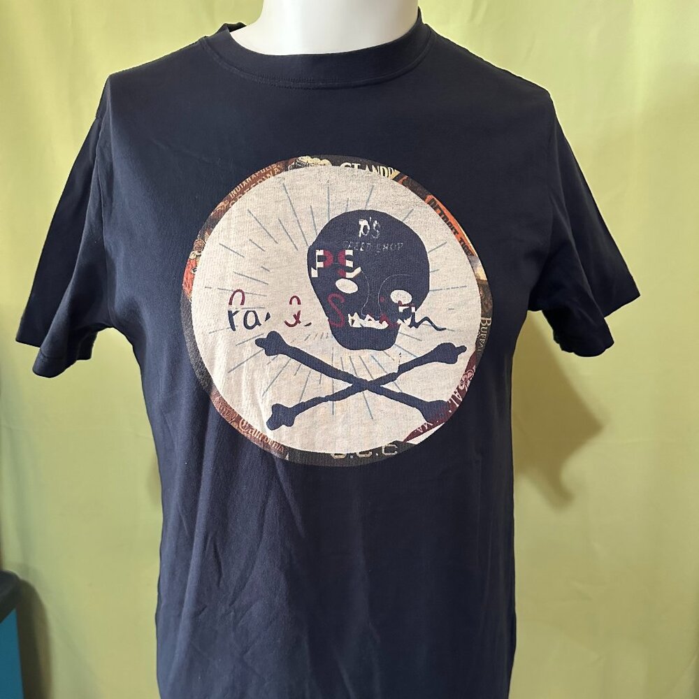 Paul Smith Skull Crossbones Design Men's Dark Blue T Shirt Large Cotton